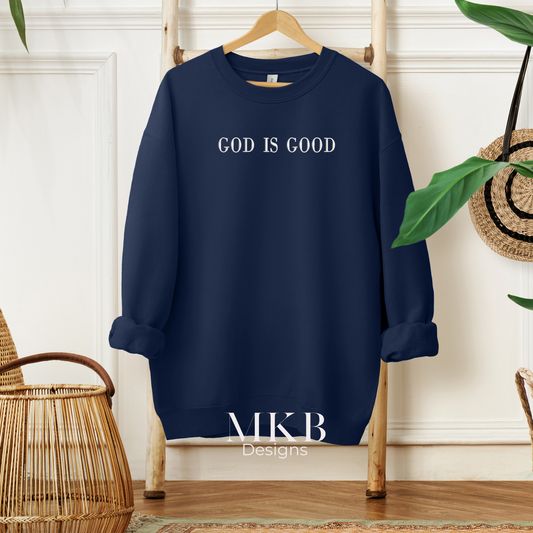 God Is Good Embroidered Cozy Sweatshirt